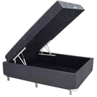 Cama Box Baú Casal Conjugado Ortopédico Suede Cinza 45x138x188