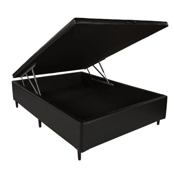 Cama Box Bau Casal Corino(1.38x1.88) Preto