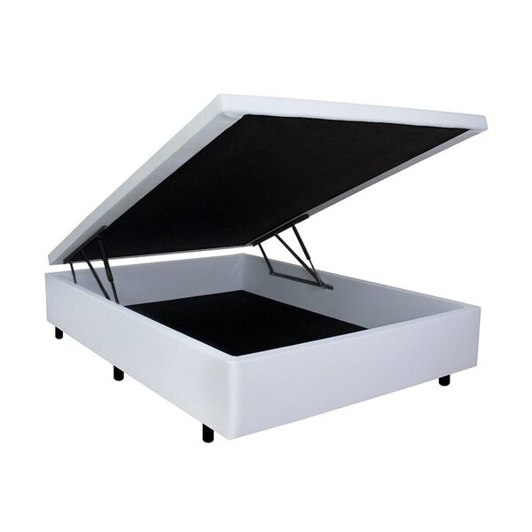 Cama Box Baú Casal Courino Branco 138x188x42 Branco