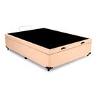 Cama Box Baú Casal Em Bege Com Pistão A Gás - 138x188