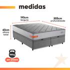 Cama Box Baú Casal King Espuma Softgel Power 193x203x63cm