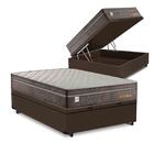 Cama Box Baú Casal Marrom + Colchão De Molas 138x188x72cm
