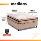 Cama Box Baú Casal Molas Ensacadas Bali 138x188x63cm