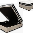 Cama Box Baú Casal Premium Sued Bege 1 38x1 88 + Colchão De M