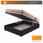 Cama Box Baú Casal Preto + Colchão Molas Superlastic Bahamas