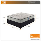 Cama Box Baú Casal Preto + Colchão Ortopédico Espuma D33 Pill