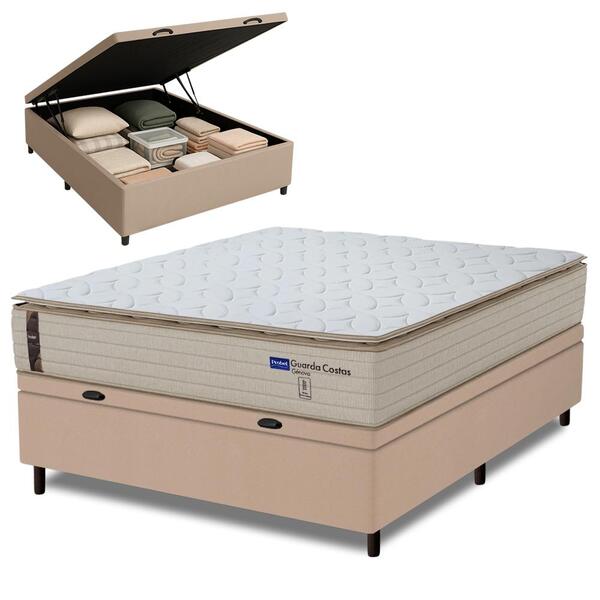 Cama Box Baú Casal Probel Molas Ensacadas Pillow Top 138x188x