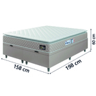 Cama Box Baú Casal Queen Colchão Espuma D33 Pillow Top Millen