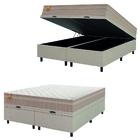 Cama Box Baú Casal Queen Colchão Molas Qatar 158x198x63cm Beg