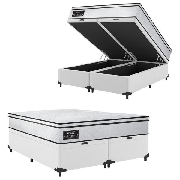 Cama Box Baú Casal Queen Gazin Colchão Molas Ensacadas 158x19