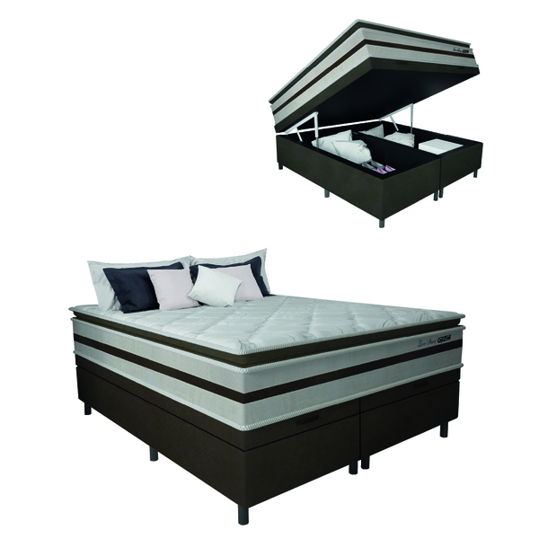 Cama Box Baú Casal Queen Gazin Colchão Molas Ensacadas Pillow