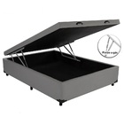 Cama Box Baú Casal Sintético Cinza