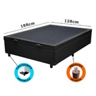 Cama Box Baú Casal Sintético Preto