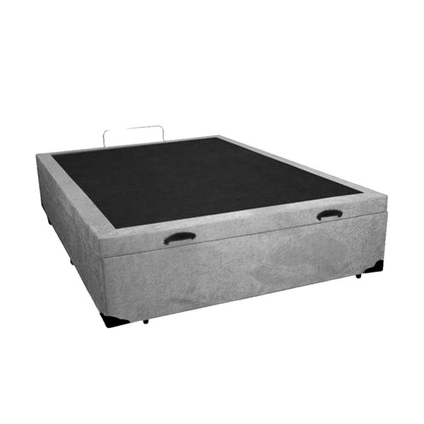 Cama Box Bau Casal Suede(1.38x1.88) Cinzachumbo