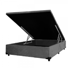 Cama Box Bau Casal Suede(1.38x1.88) Cinzachumbo