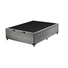 Cama Box Baú Casal Suede Cinza