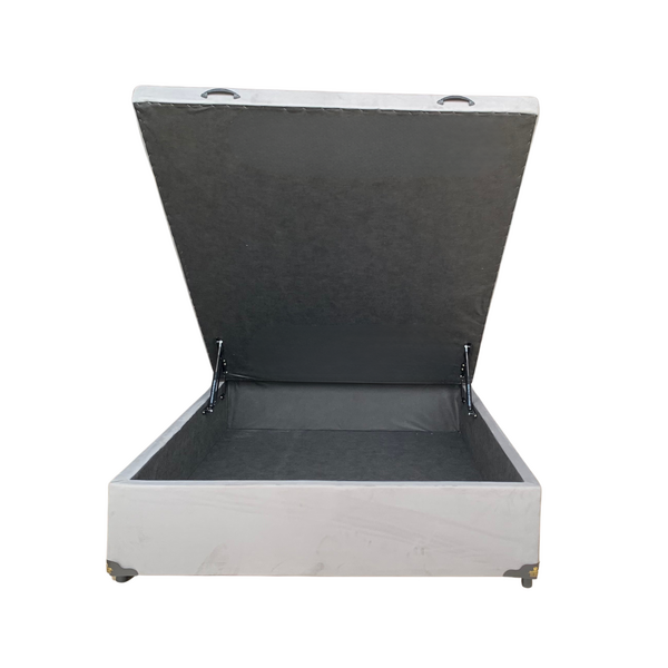 Cama Box Baú Casal Suede Cinza Com Pistão A Gás - Imperium do