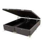 Cama Box Baú Castor Casal Bi Partido Vellus Cinza 138x188x35cm