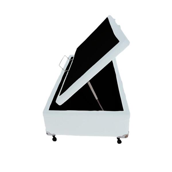 Cama Box Baú Castor Solteiro Corano Branco 96x203x35cm