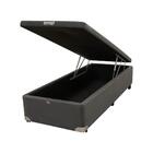 Cama Box Baú Castor Solteiro Vellus Cinza 120x203x35cm