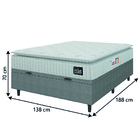 Cama Box Baú Colchão Casal Espuma D45 Lazio Pillow Top 138x18