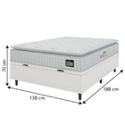 Cama Box Baú Colchão Casal Espuma D45 Lazio Pillow Top 138x18