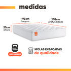 Cama Box Baú Colchão Casal King Molas Ensacadas Real 193x203x