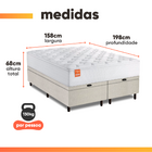 Cama Box Baú Colchão Casal Queen Molas Ensacadas Real 158x198