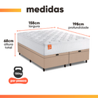 Cama Box Baú Colchão Casal Queen Molas Ensacadas Real 158x198