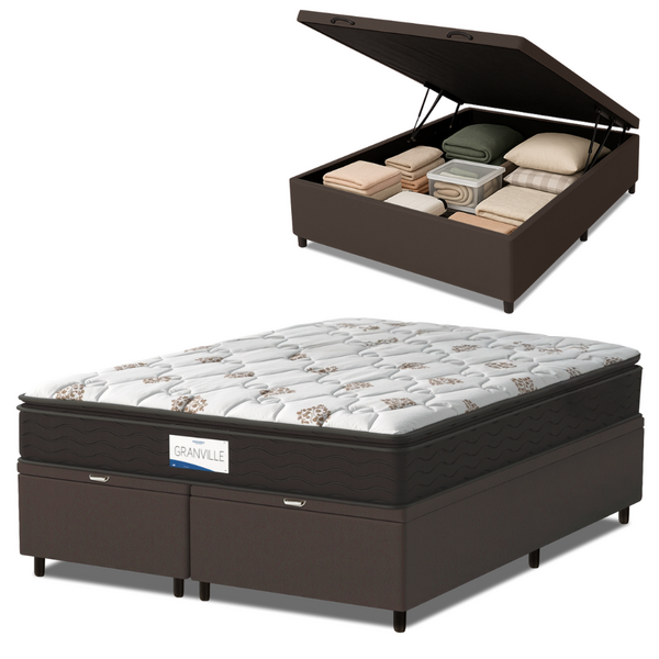 Cama Box Baú Colchão Casal Queen Probel Molas Ensacadas Granv
