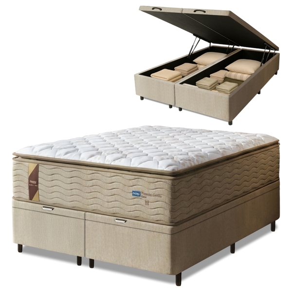Cama Box Baú Colchão Casal Queen Probel Molas Guarda Costas M