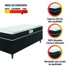 Cama Box Baú Colchão Solteiro Espuma D33 Toronto 88x188x55cm
