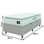 Cama Box Baú Colchão Solteiro Espuma D33 Vangogh Pillow Top 8