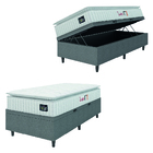 Cama Box Baú Colchão Solteiro Espuma D45 Lazio Pillow Top 88x