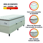 Cama Box Baú Colchão Solteiro Molas Ensacadas City Pillow Top