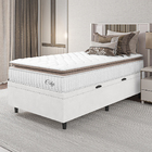 Cama Box Baú Colchão Solteiro Molas Ensacadas City Pillow Top