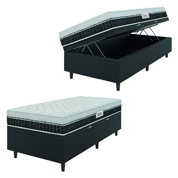 Cama Box Baú Colchão Solteiro Molas Ensacadas Florida 88x188x