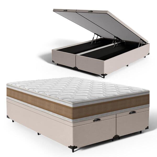 Cama Box Baú Com Colchão De Espuma D33 Double Face Air Pro Fo
