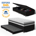 Cama Box Baú Com Colchão De Espuma D45 Double Face Air Pro Fo