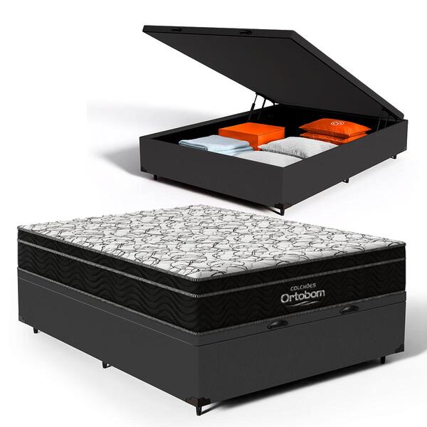 Cama Box Baú Com Colchão De Espuma D45 Ortobom Airtech Ortopi
