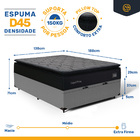 Cama Box Baú Com Colchão De Espuma D45 Pillow Top Suport Prim
