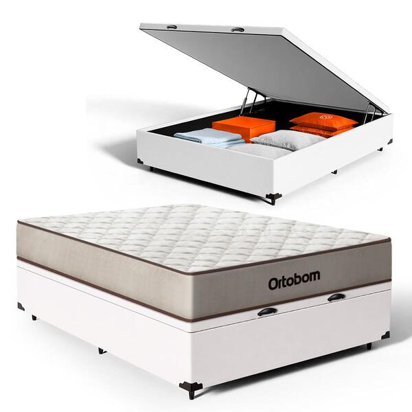 Cama Box Baú Com Colchão De Espuma D60 Ortobom Double Face Fo