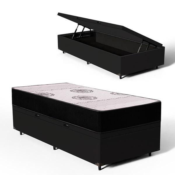 Cama Box Baú Com Colchão De Espuma Orthoplus Solteiro 88x188x