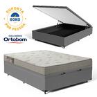 Cama Box Baú Com Colchão De Espuma Ortobom Light Liso Viúva 1