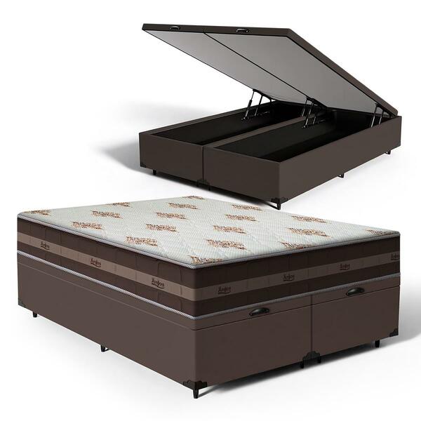 Cama Box Baú Com Colchão De Molas Anjos Classic Pocket Queen
