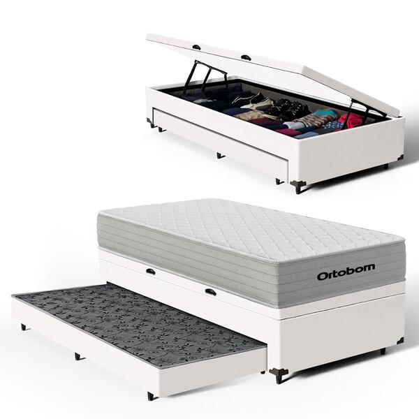 Cama Box Baú Com Colchão De Molas Ensacadas Ortobom One Face