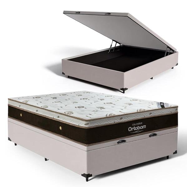 Cama Box Baú Com Colchão De Molas Ensacadas Ortobom Queen 158
