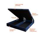 Cama Box Baú Com Colchão Queen Guldi Duplo Plus D28 Azul E Br