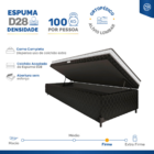 Cama Box Baú Conjugada De Espuma D28 Nappoli Solteiro 88 cm