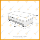 Cama Box Baú E Auxiliar Solteiro + Colchão De Espuma D20 - Ga